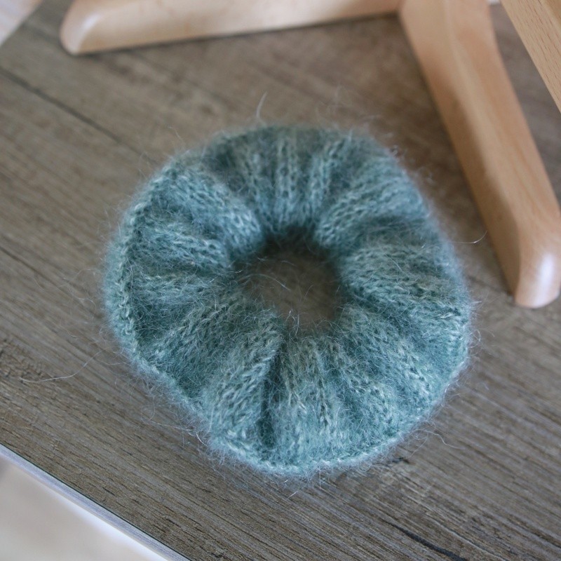 Scrunchie do włosów, moher + jedwab