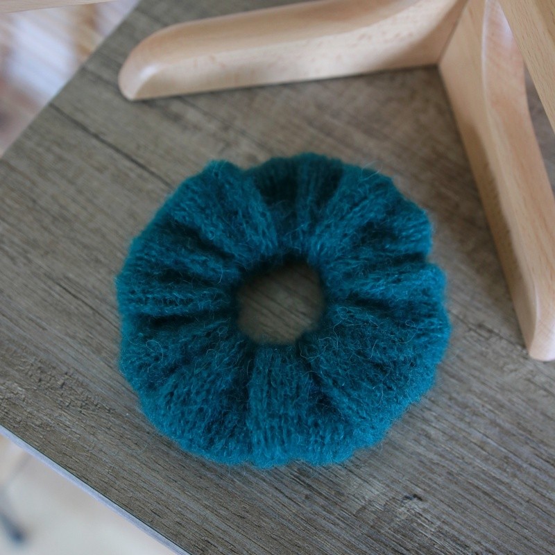 Scrunchie do włosów, alpaka + jedwab